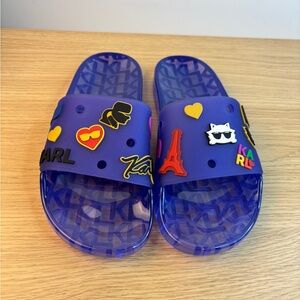 Karl Lagerfeld Paris Thea Jelly Pool Slide Sandals Woman’s 7 LIKE NEW!
